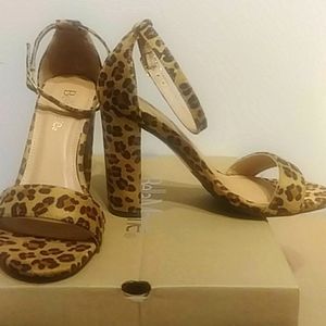 CHEETAH Print Open Toe Strappy,  4" Heel Sandal